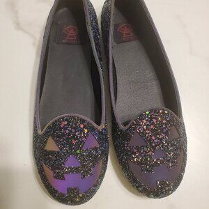 Strange Cvlt size 6 Lydia Jack O'Lantern glitter flats